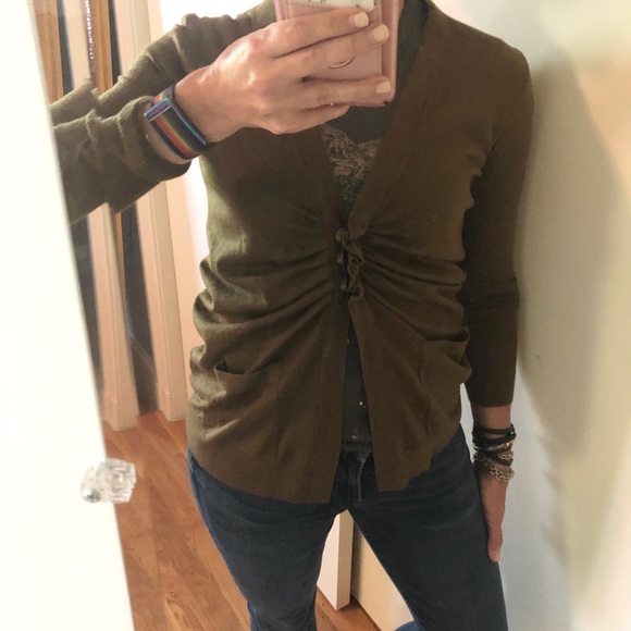 J. Crew Ruched Snapfront Cardigan - Picture 1 of 6